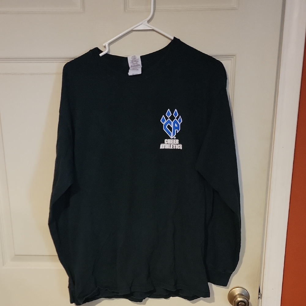 Gildan Black Crewneck Sweater with Ribbed Cuffs